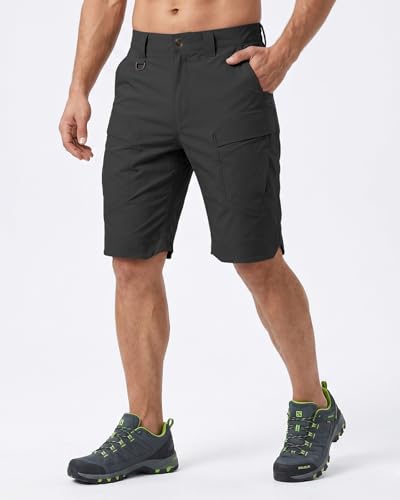 Boonlight Men’s Large Black Quick Dry Cargo Shorts - Breathable Summer Tactical Workwear