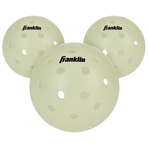 Franklin Sports X-40 Glow-in-the-Dark Pickleballs 3 Pack - Official Size 74mm