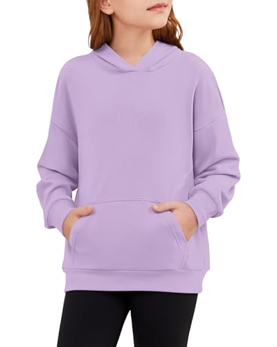 Girls Hoodies Kids Cute Light Purple Hooded Sweatshirt 11-12 Years