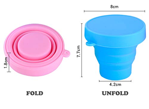 Collapsible Silicone Cup - 6.76oz Portable Folding Mug with Lid