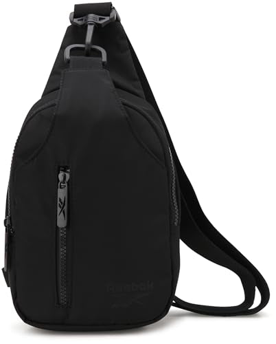 Reebok Compact Crossbody Sling Bag for Men & Women - Berry Black, One Size