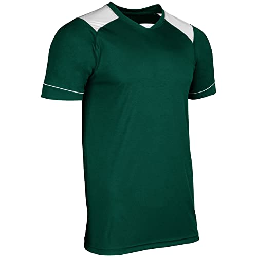 Champro Unisex Adult Soccer Attacker Jersey - Medium, Forest Green & White