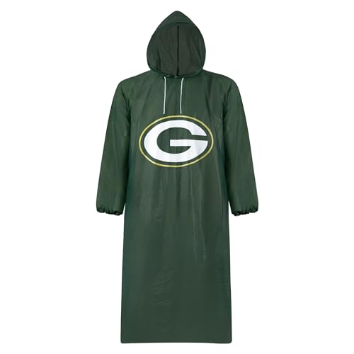 Green Bay Packers Waterproof Rain Poncho - Unisex with Elastic Sleeves