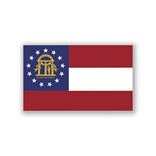 Georgia State Flag Decal Stickers - 2-Pack, 5" x 3", Premium Vinyl