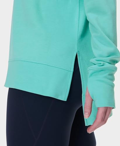 Sweaty Betty After Class Cropped Crewneck Sweatshirt - Sea Spray Blue, Small