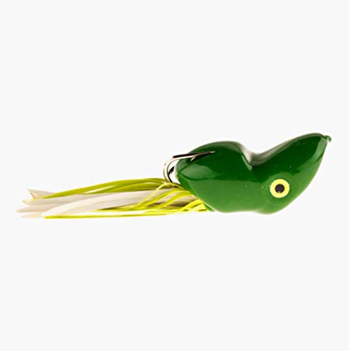 Topwater Popper Frog Fishing Lure with Weedless Hooks - Green