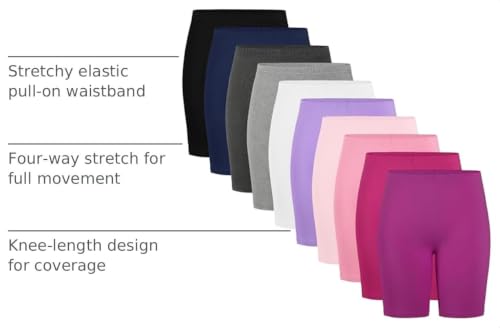 Girls Biker Shorts Pack - Toddler Long Spandex Bike Shorts for Kids
