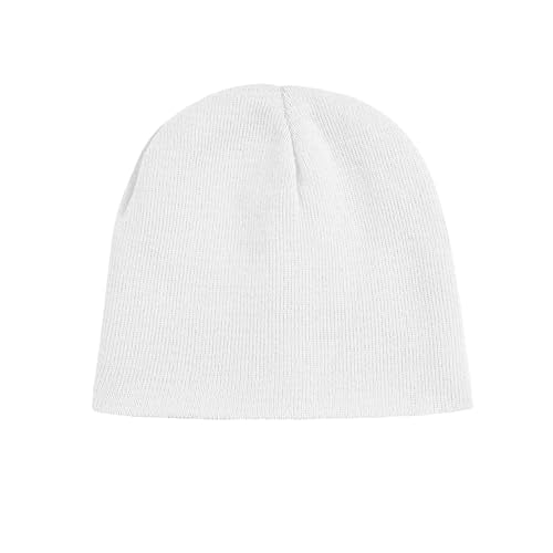 Thick Knitted Beanie for Men & Women - Black/White