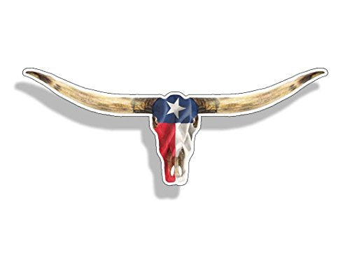 Texas Longhorn Sticker Set - 2 Weatherproof Decals for Cars & Laptops