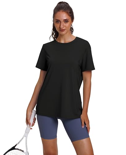 Breathable Quick Dry Workout Top for Women - Black, Medium