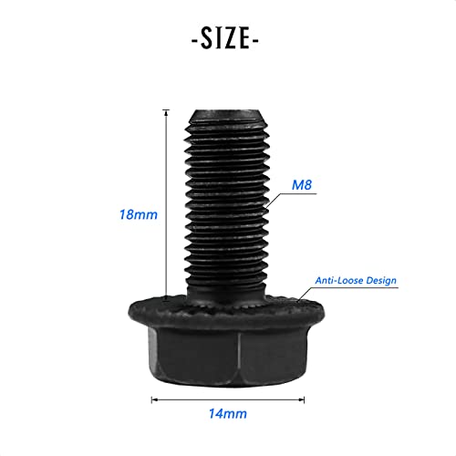 M8 x 18mm Bicycle Bottom Bracket Flanged Axle Bolt - 2 Pack