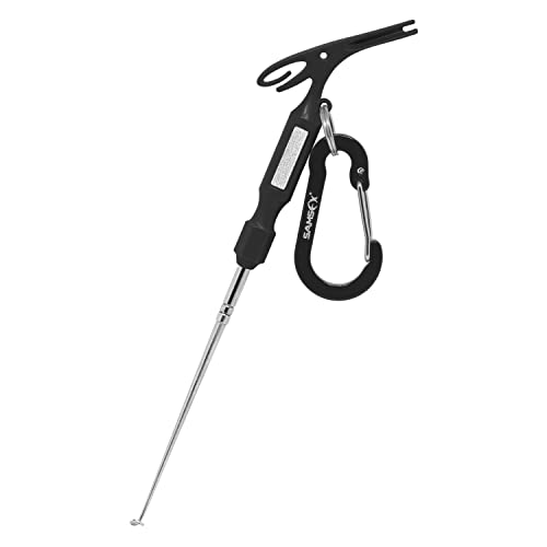 3-in-1 Fishing Hook Remover, Knot Tying Tool & Loop Tyer - Black Handle