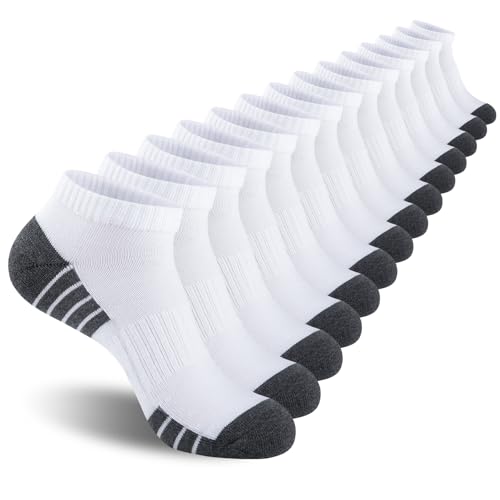 Heatuff Mens Cushioned Ankle Socks, Breathable Moisture Wicking Low
