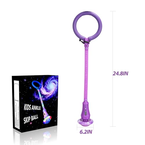 Purple Skip Ball for Kids with LED Lights and Digital Counter - Ankle Jump Toy by Mfcir