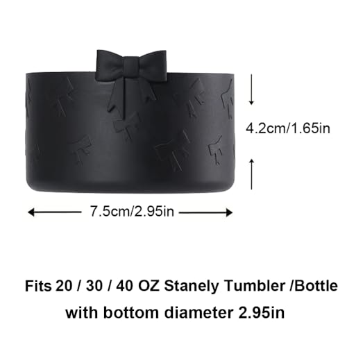 Silicone Protective Cup Boot for 20-40oz Tumblers - Black Bow