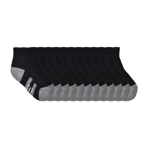 Kids' Quarter Crew Socks Multi-Pack - Soft & Stretchy, True Black