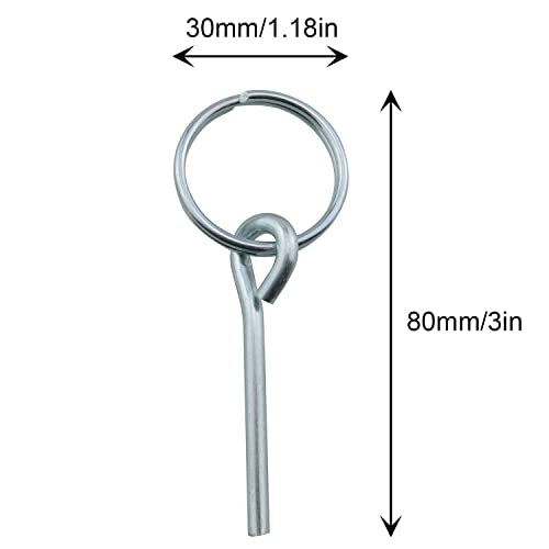 Stainless Steel Tent Pole Rings with 2 Pins - 4pcs Set