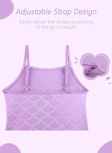 Girls Tutu Leotard Dress with Sparkles - Purple, 3-4T