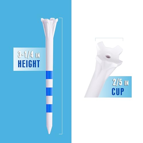 Champkey 170 Pack Assorted Plastic Golf Tees - 3 1/4" & 1 1/2" Long-Lasting Performance, Lower Contact & Enhanced Accuracy - Includes 2 Sizes