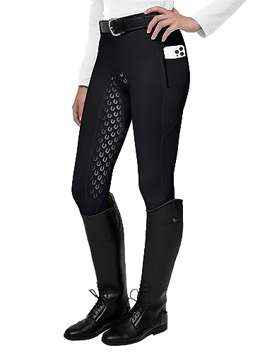 Full Seat Riding Tights with Silicon Grip - Medium, Black
