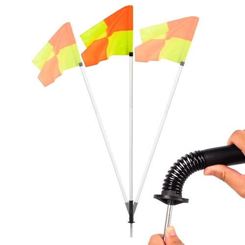 5FT Soccer Corner Flags Set of 4 - Spring Loaded Agility Poles