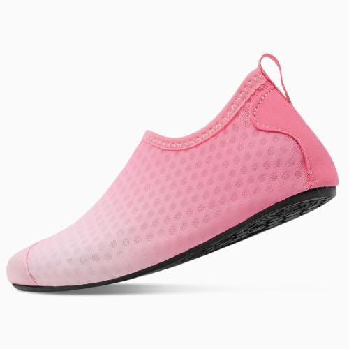 Kids Water Shoes Toddler Aqua Socks Pink Gradient Non-Slip Rubber Sole - Little Kid