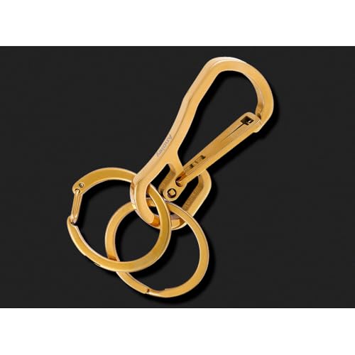 Retractable Carabiner Clip Keychain Set - Gold, Quick Release