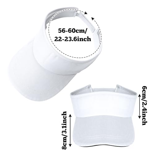 Adjustable Sport Sun Visor Hat for Women & Men - White
