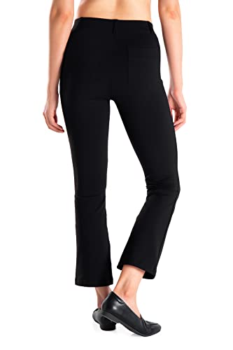 Yogipace Kick Flare Cropped Yoga Dress Pants, 26" Inseam, Black