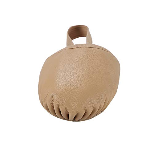 Linodes Leather Pirouette Half Sole Jazz Dance Shoes for Women & Girls - X-Small, Tan