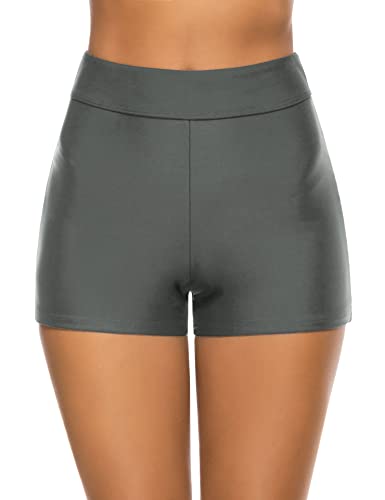 High Waisted Women's Swim Shorts with Tummy Control