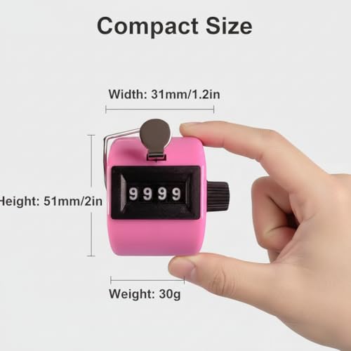 4-Digit Mechanical Hand Tally Counter - Handheld Clicker for Knitting & Events
