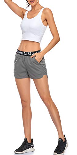 Lightweight Women's Running Shorts with Pockets - XX-Large Light Grey