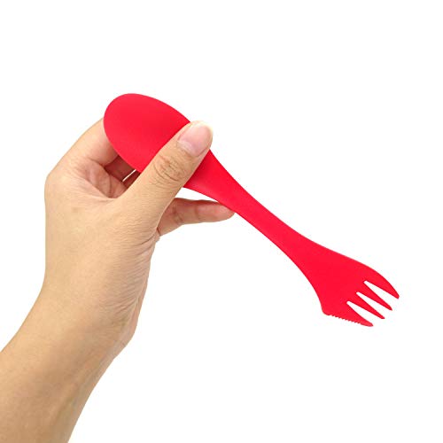 6-Pack Colorful Tritan Sporks - 3 in 1 Spoon, Fork & Knife Set