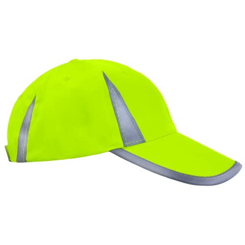 High Visibility Reflective Baseball Cap - One Size Yellow
