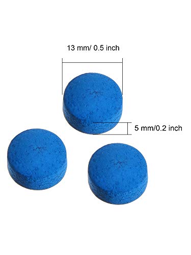 30 Pcs 13mm Blue Billiard Pool Cue Tips with Storage Box