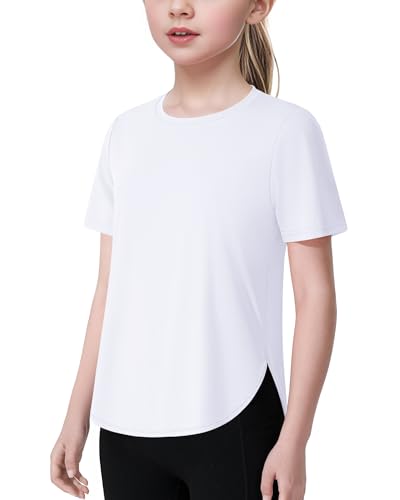 Girls Short Sleeve Athletic T-Shirt - 11-12 Years, White