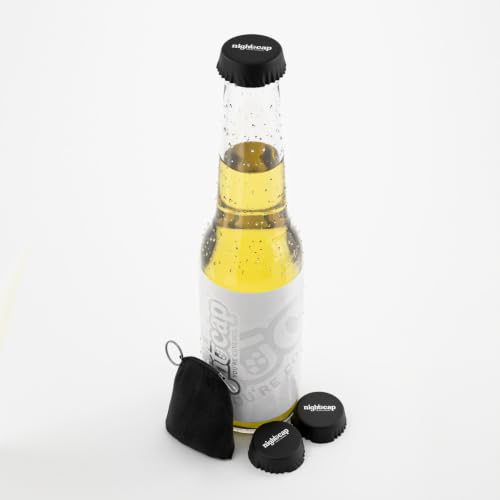 Black 2-Pack Nightcap Beer Bottle Drink Cover Anti-Spiking Protector for Women