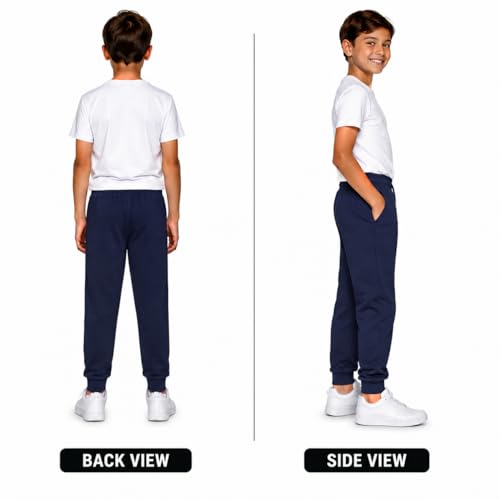 Coney Island Boys Sweatpants 4 Pack - Black/Charcoal/Heather Grey/Navy Jogger Pants with Pockets