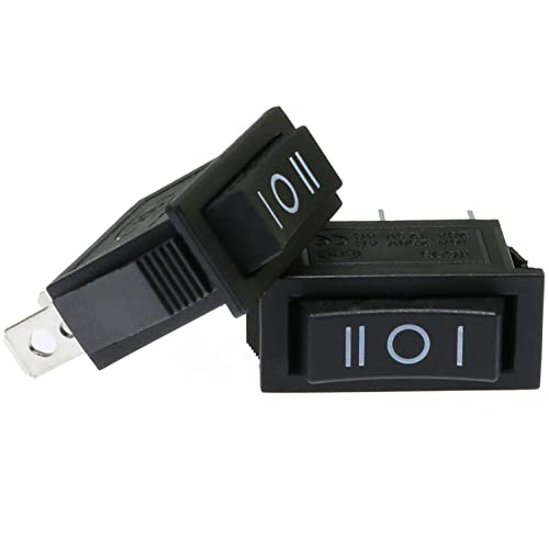 3-Pin SPDT On-Off-On Snap In Rocker Switch - 2 Pack