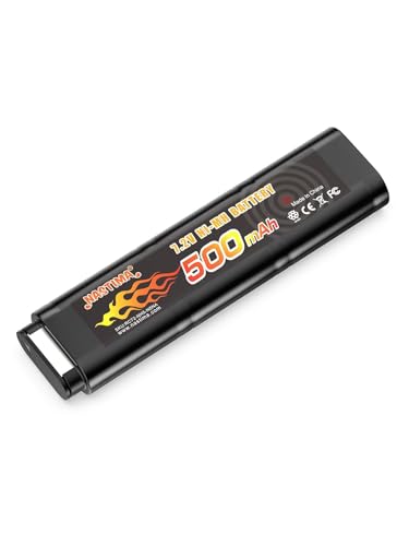 7.2V 500mAh Ni-MH Battery for Airsoft Guns - Compatible with CM030, CM121, Marui 18C, M93R