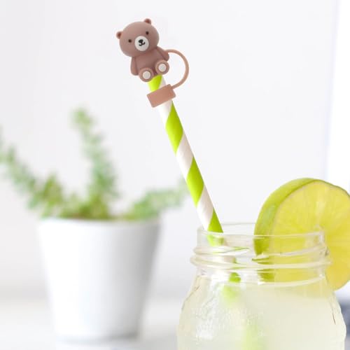 Bear Straw Cover for Stanley Cup - Silicone Straw Topper (2 Pack)