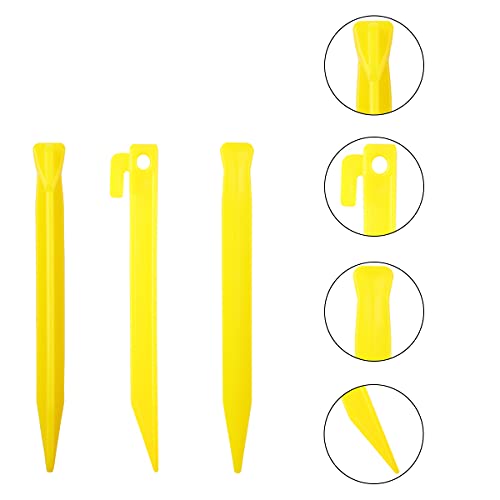 7-Inch Plastic Tent Stakes 10-Pack Heavy Duty, Rust-Proof Canopy Anchors for Camping