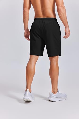 COOFANDY Men's 7 Inch Black Swim Trunks with Mesh Liner, Large
