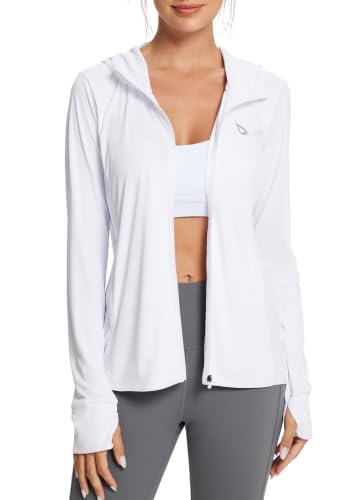Women's Lightweight Sun Protection Jacket Hoodie - White, Large