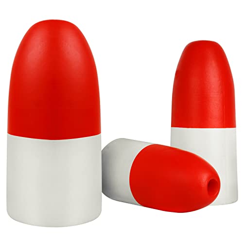 SILANON 2pcs 6x14 Inch Crab Trap Floats Buoys | Red & White Fishing Marker Buoys