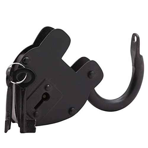 Vintage Style Lock/Antique Reproduction Heart Padlock with Two Skelton Keys/Black Powder Coted Hand Forged Padlock for Old Trunk, Wine Rack, Shade, Barn, Gate