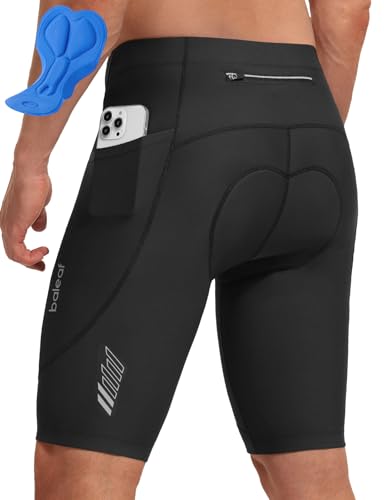 Baleaf Men’s 4D Padded Bike Shorts – X-Large, Black