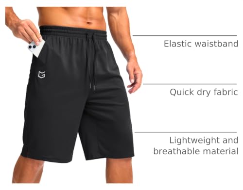 Men's Lightweight Athletic Shorts with Pockets - 9"/11" Quick Dry Gym Shorts