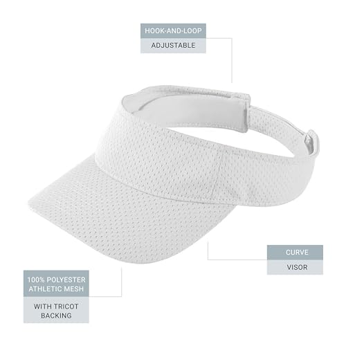 Athletic Mesh Visor for Women - One Size White Sun Hat